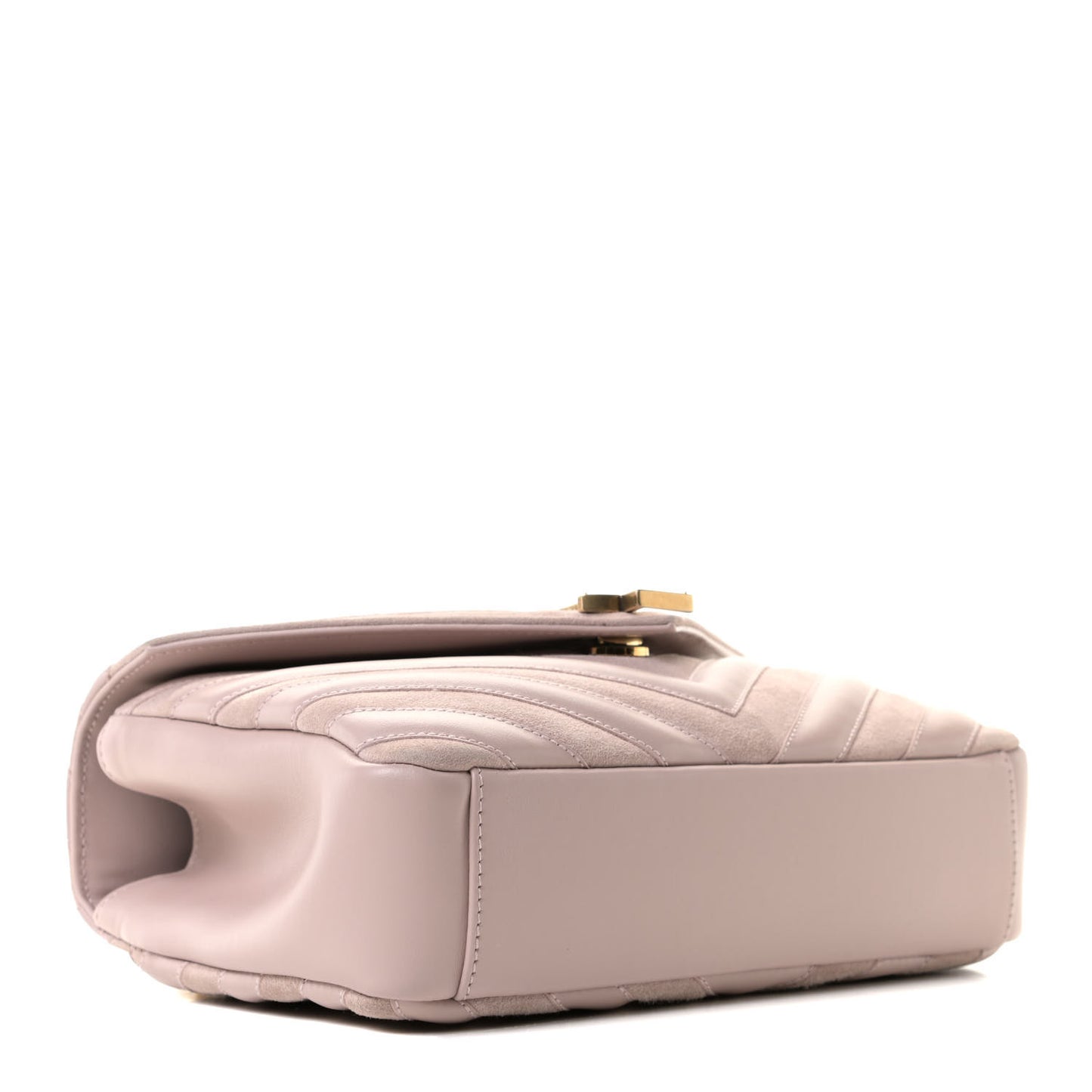 Calfskin Suede Matelasse Chevron Medium Monogram College Bag Rose Poudre