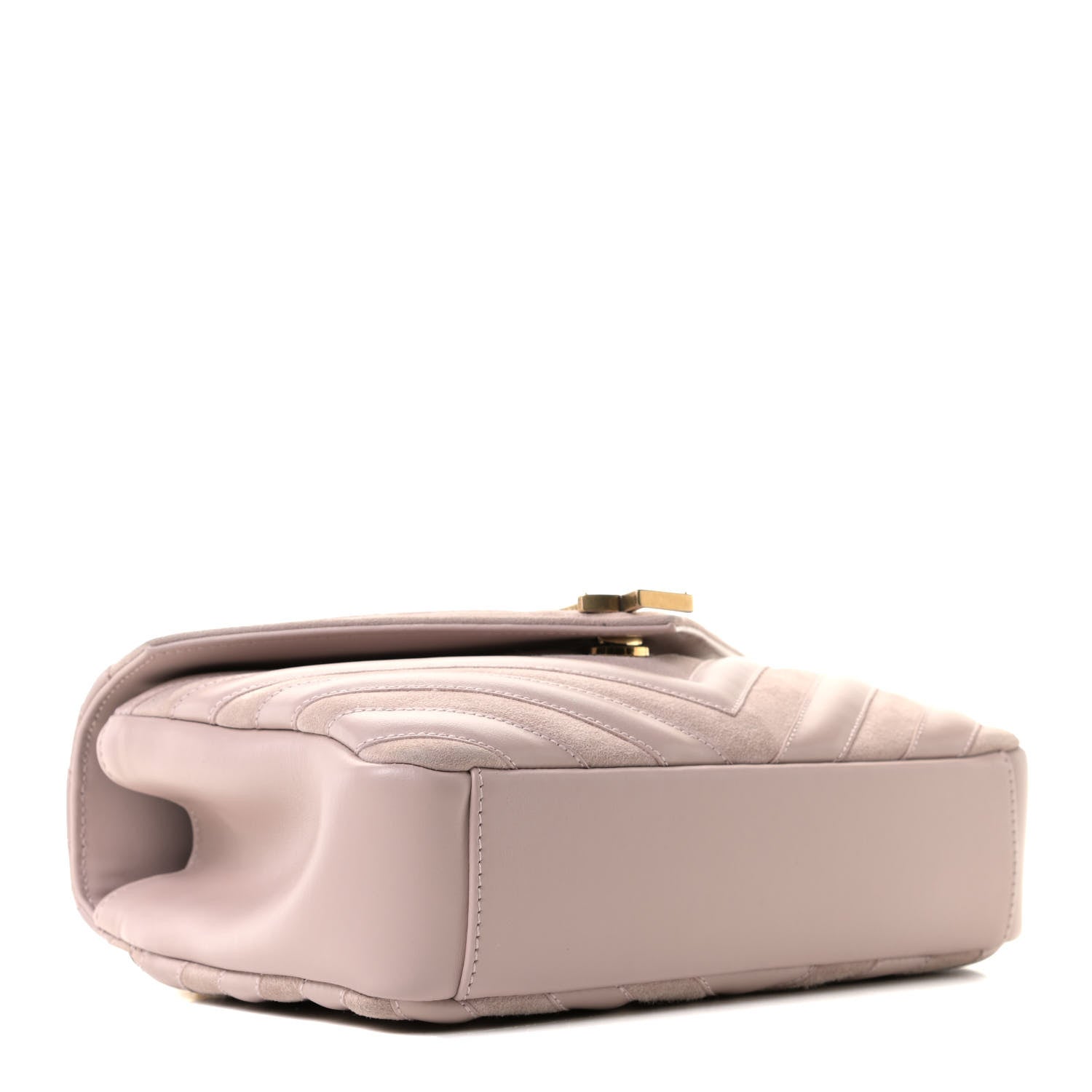 Saint Laurent Calfskin Suede Matelasse Chevron Medium Monogram College Bag Rose Poudre 4 of 10
