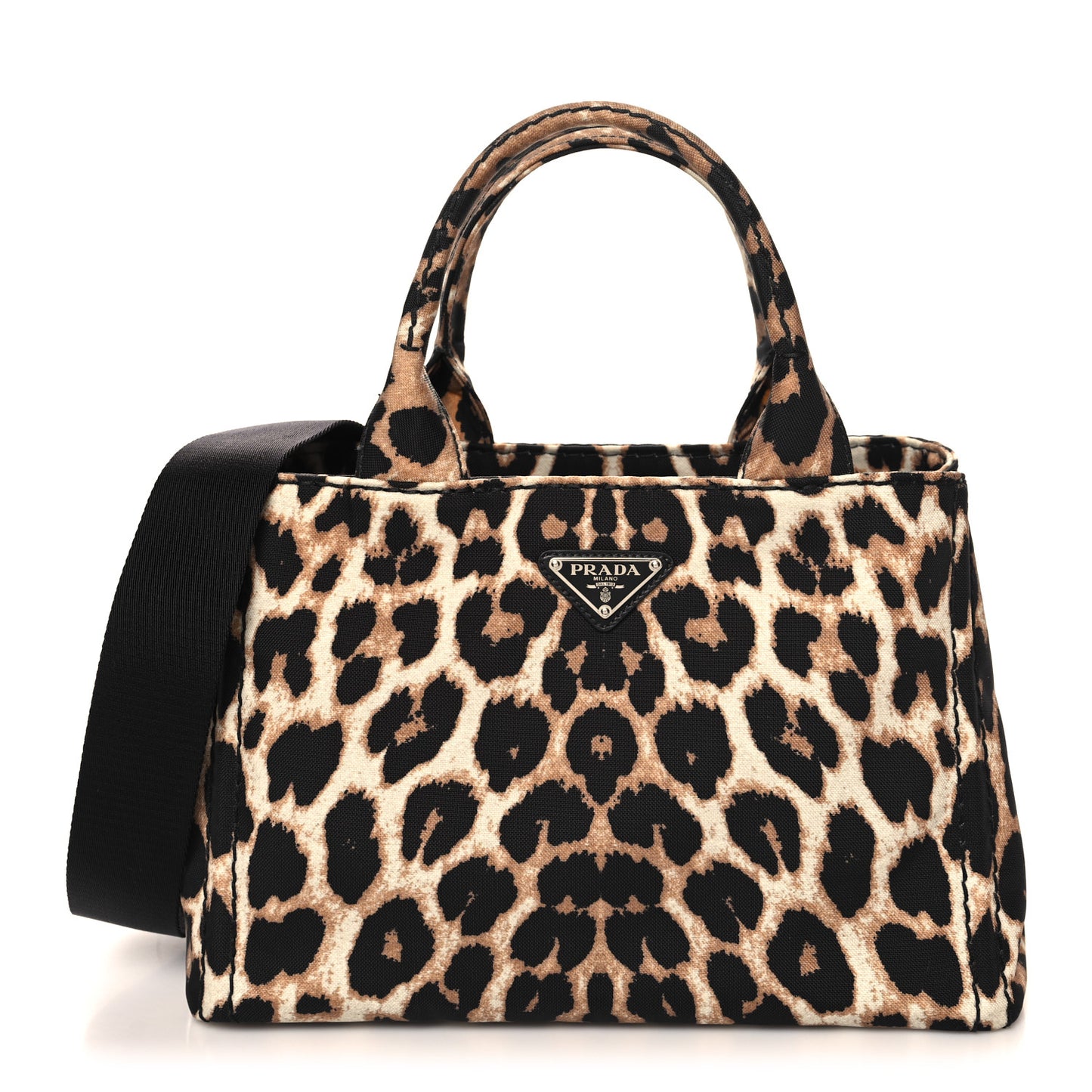 Canapa Stampada Leopard Small Tote Avorio