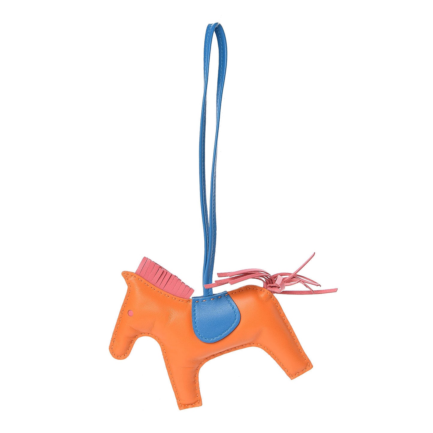 Milo Lambskin Grigri Rodeo Horse Bag Charm MM Orange Bleu Zanzibar Rose Azalee