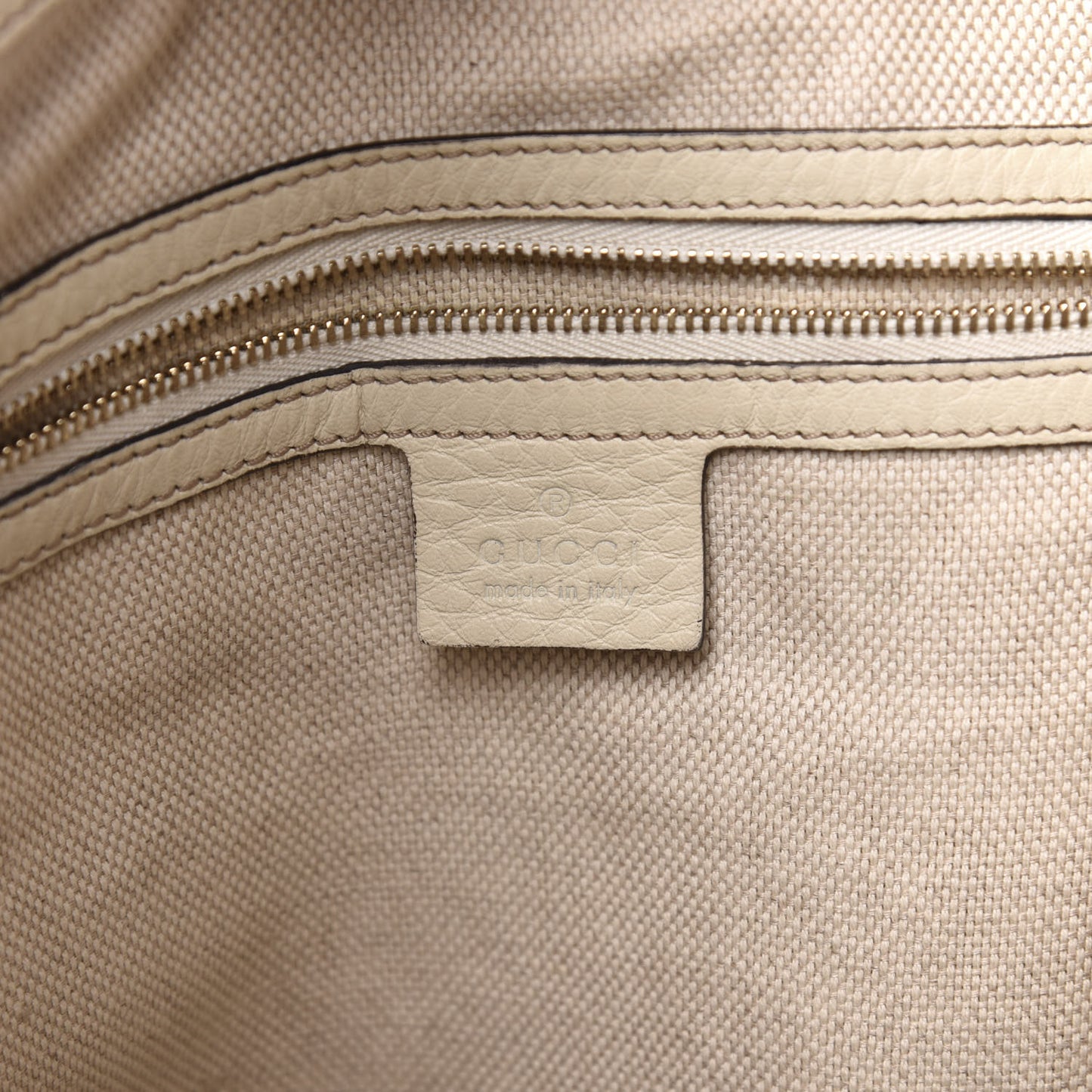 Pebbled Calfskin Medium Soho Shoulder Bag Off White