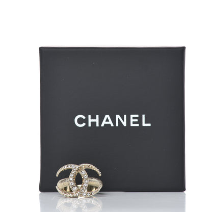 Chanel Crystal CC Moon Ring 6 Gold 5 of 5