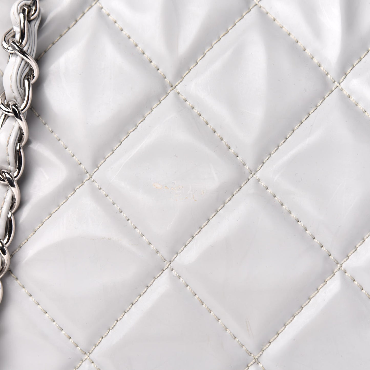Vinyl Quilted In The Business North South Tote Light Grey