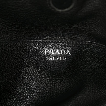 Prada Vitello Daino Medium Pocket Hobo Bag Black 6 of 17