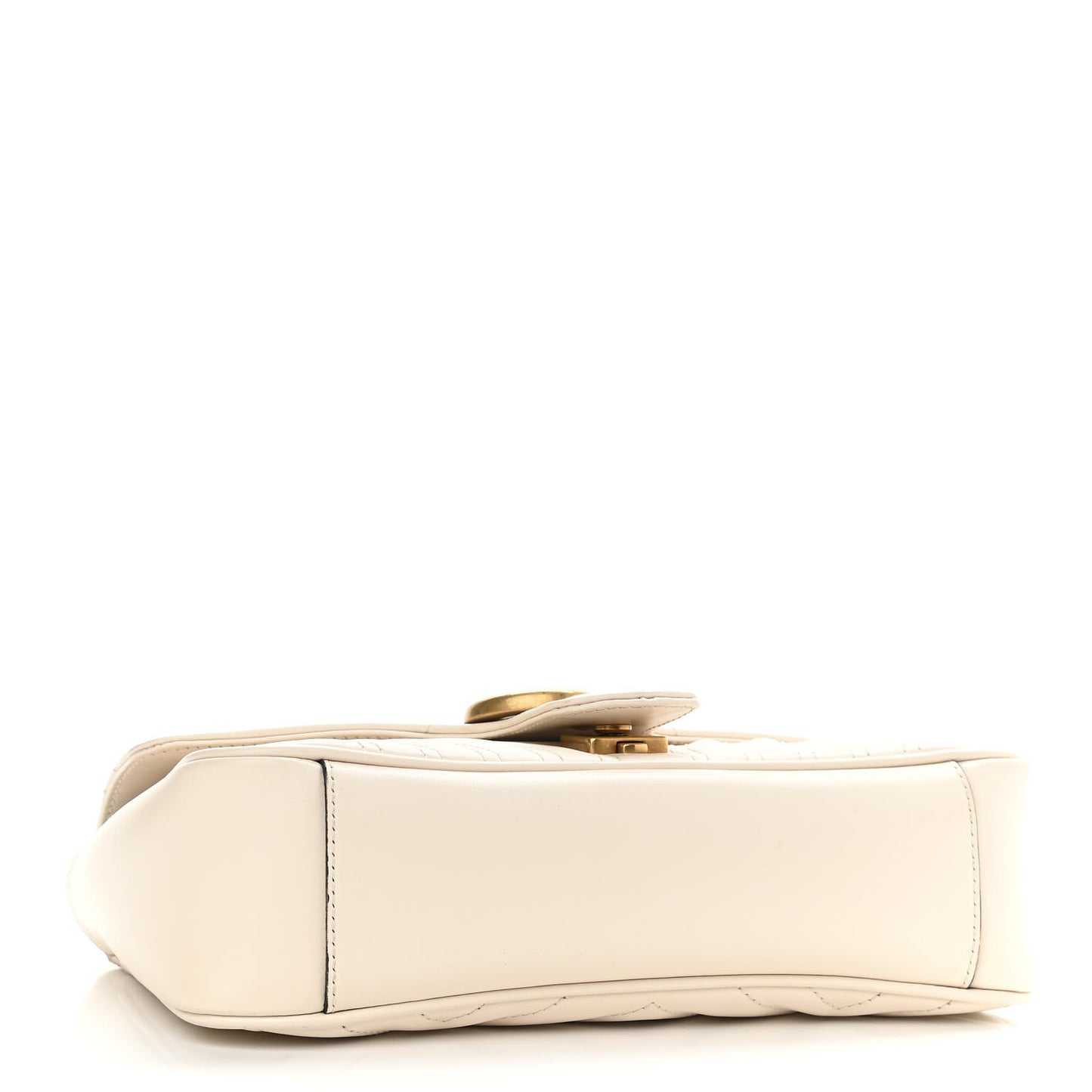Calfskin Matelasse Small GG Marmont Shoulder Bag White
