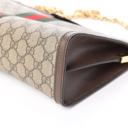 Gucci GG Supreme Monogram Web Medium Ophidia Chain Shoulder Bag Brown 9 of 11