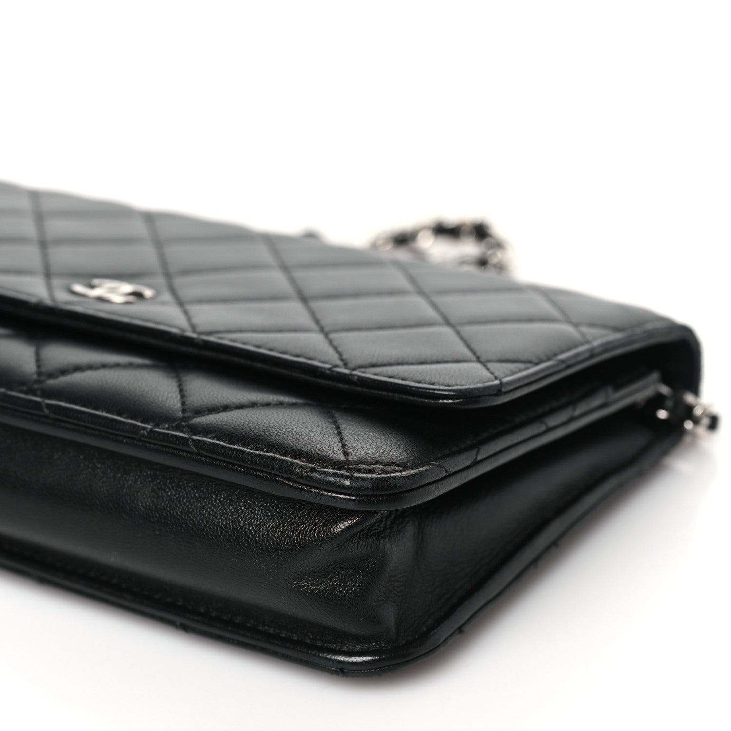 Chanel Lambskin Quilted Wallet On Chain WOC Black 11 of 12