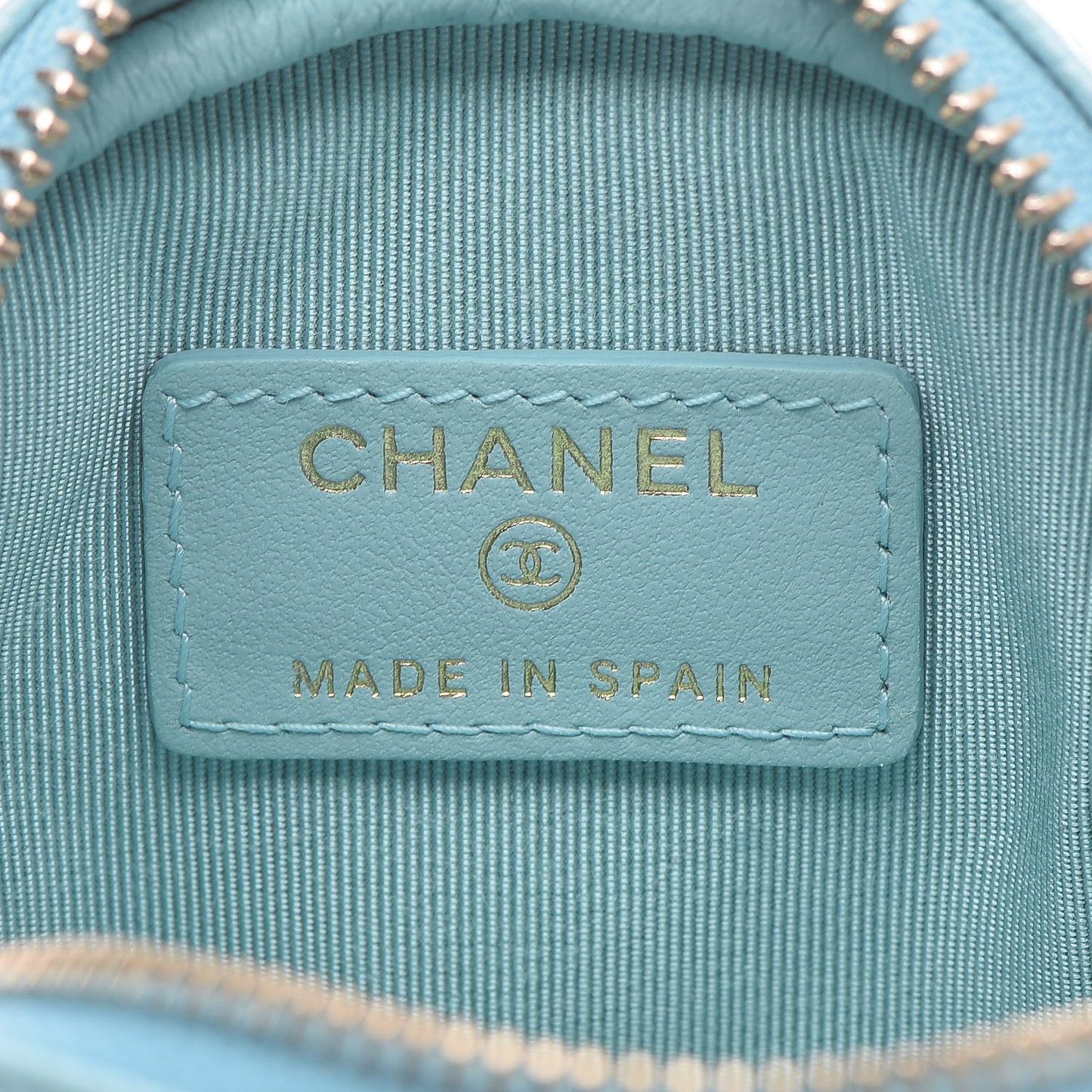 Caviar Quilted Zip Around Classic Coin Purse Light Blue