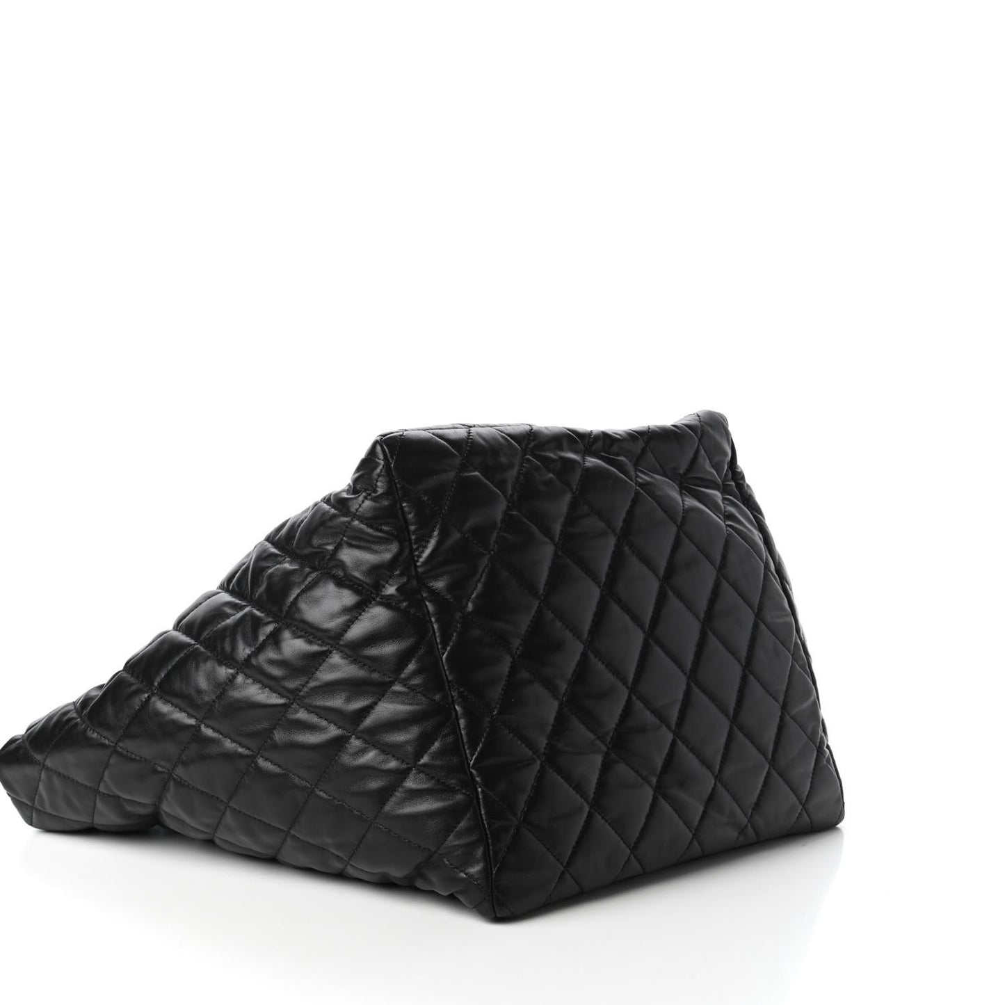 Lambskin Quilted Large Week End on Mars Tote Black
