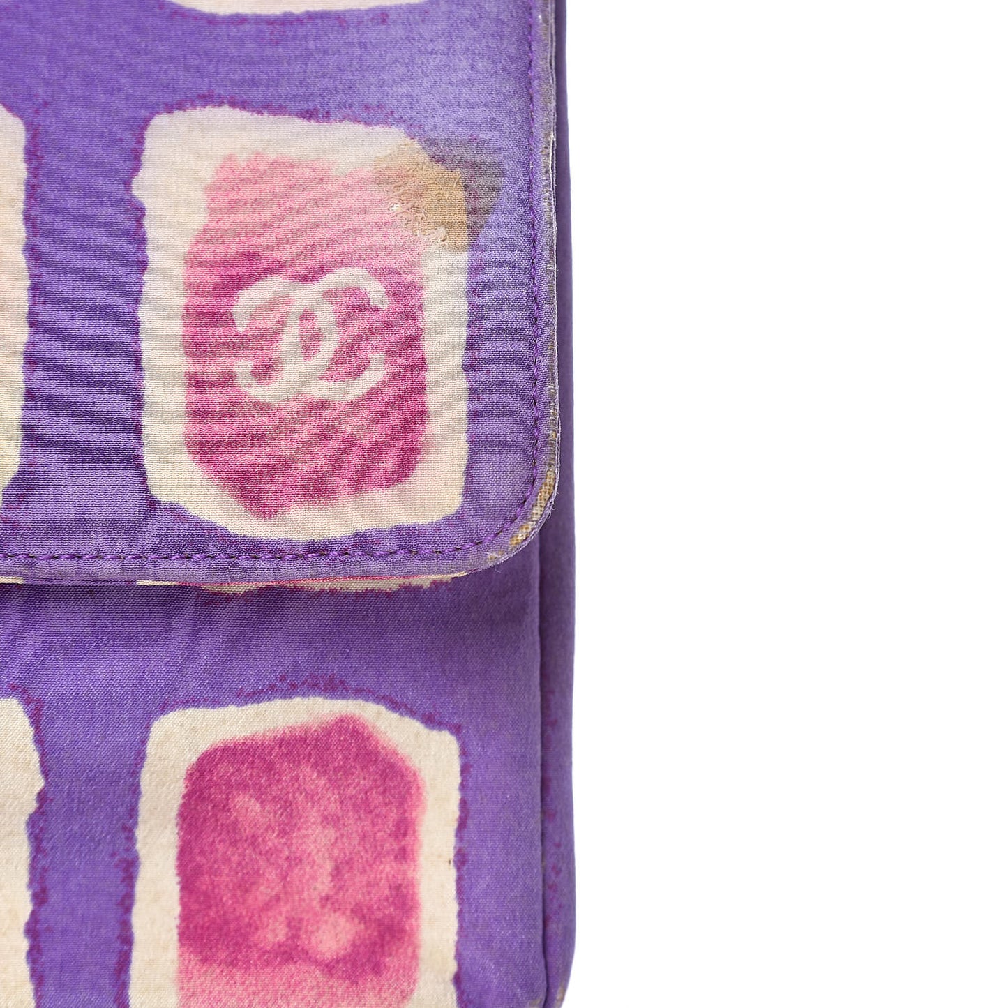 Nylon Printed Small Flap Purple