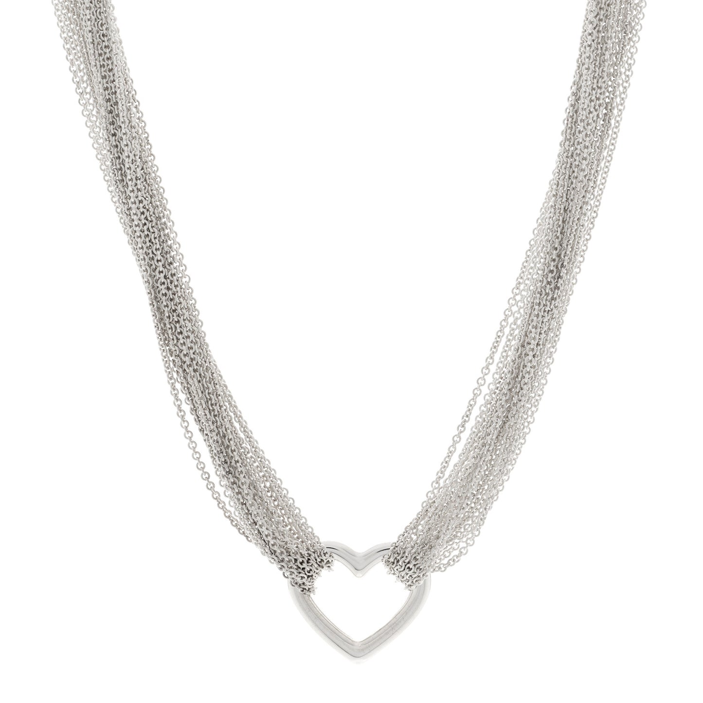 Sterling Silver Heart Mesh Necklace