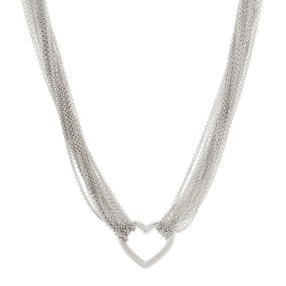 Tiffany Sterling Silver Heart Mesh Necklace 1 of 4