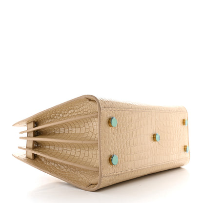 Saint Laurent Calfskin Crocodile Embossed Baby Sac De Jour Nude 4 of 11