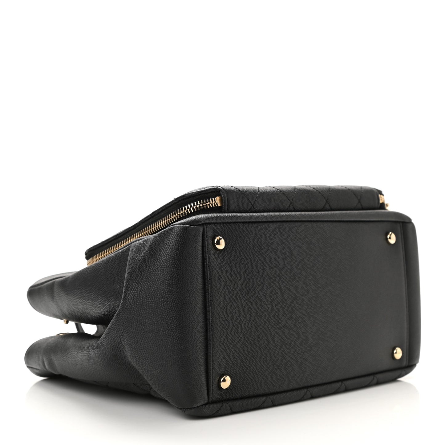 Caviar Quilted Small Business Affinity Shopping Bag Black