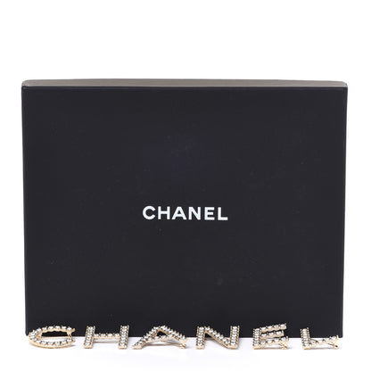 Chanel Crystal Cha-Nel Logo Brooch Set Gold 11 of 11
