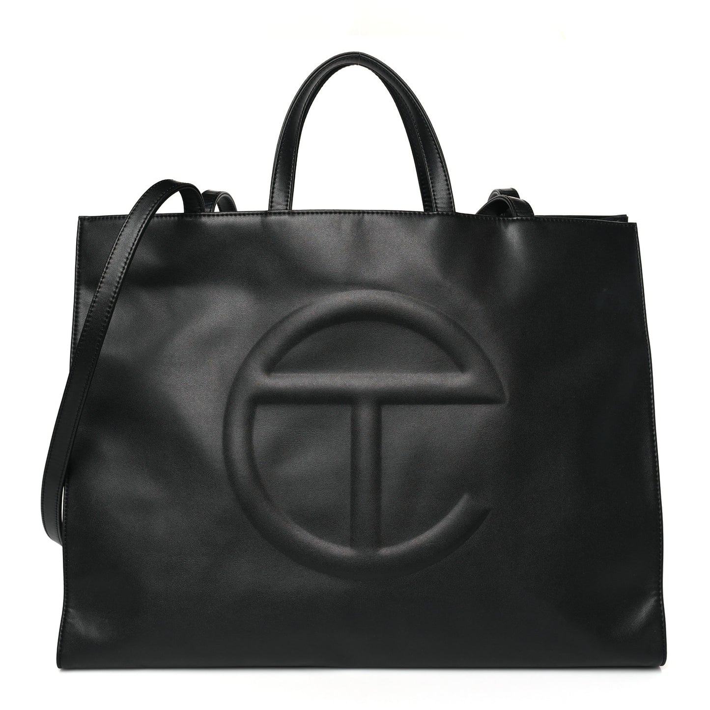Vegan Leather Large Shopping Bag Black