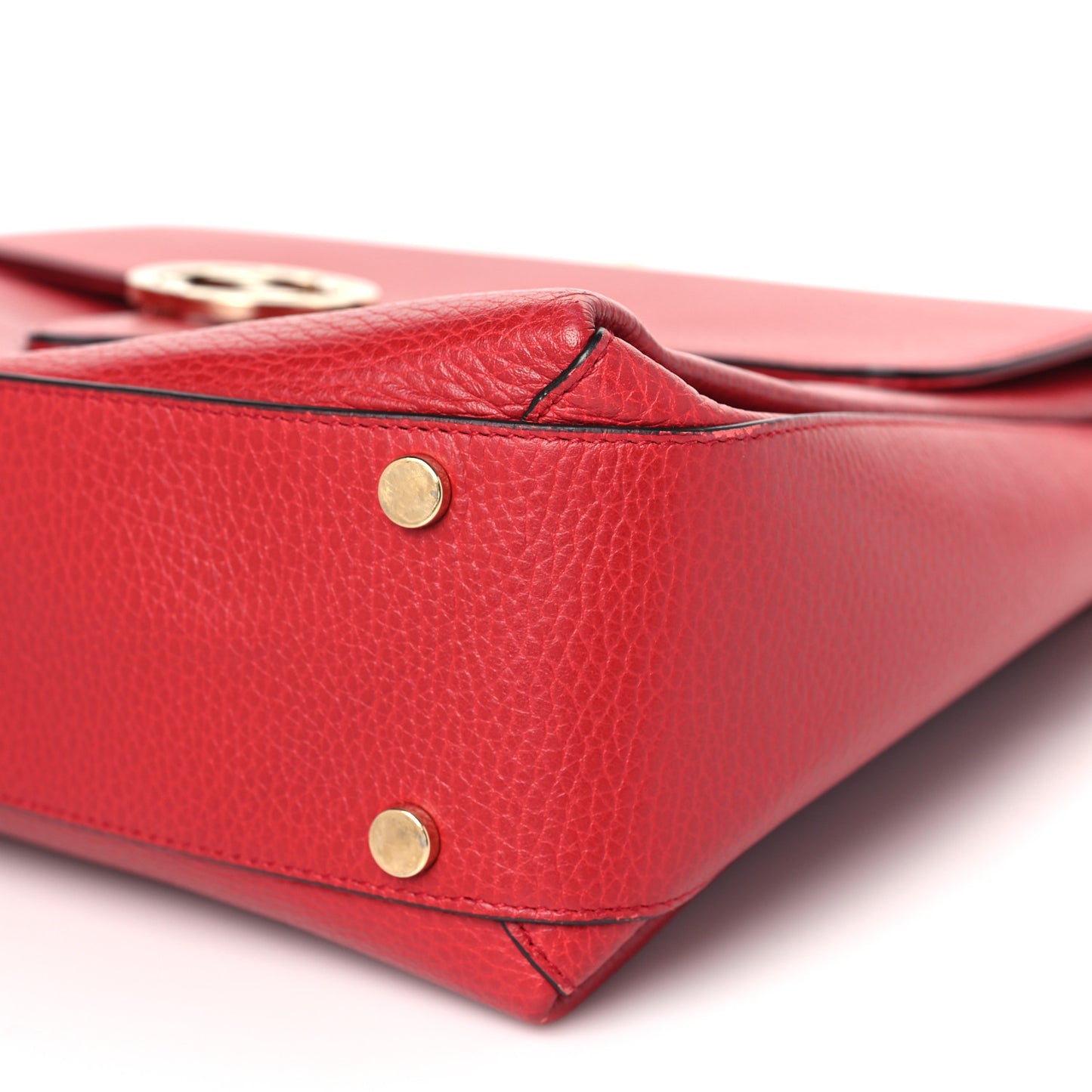 Dollar Calfskin Medium Interlocking G Top Handle Shoulder Bag Red