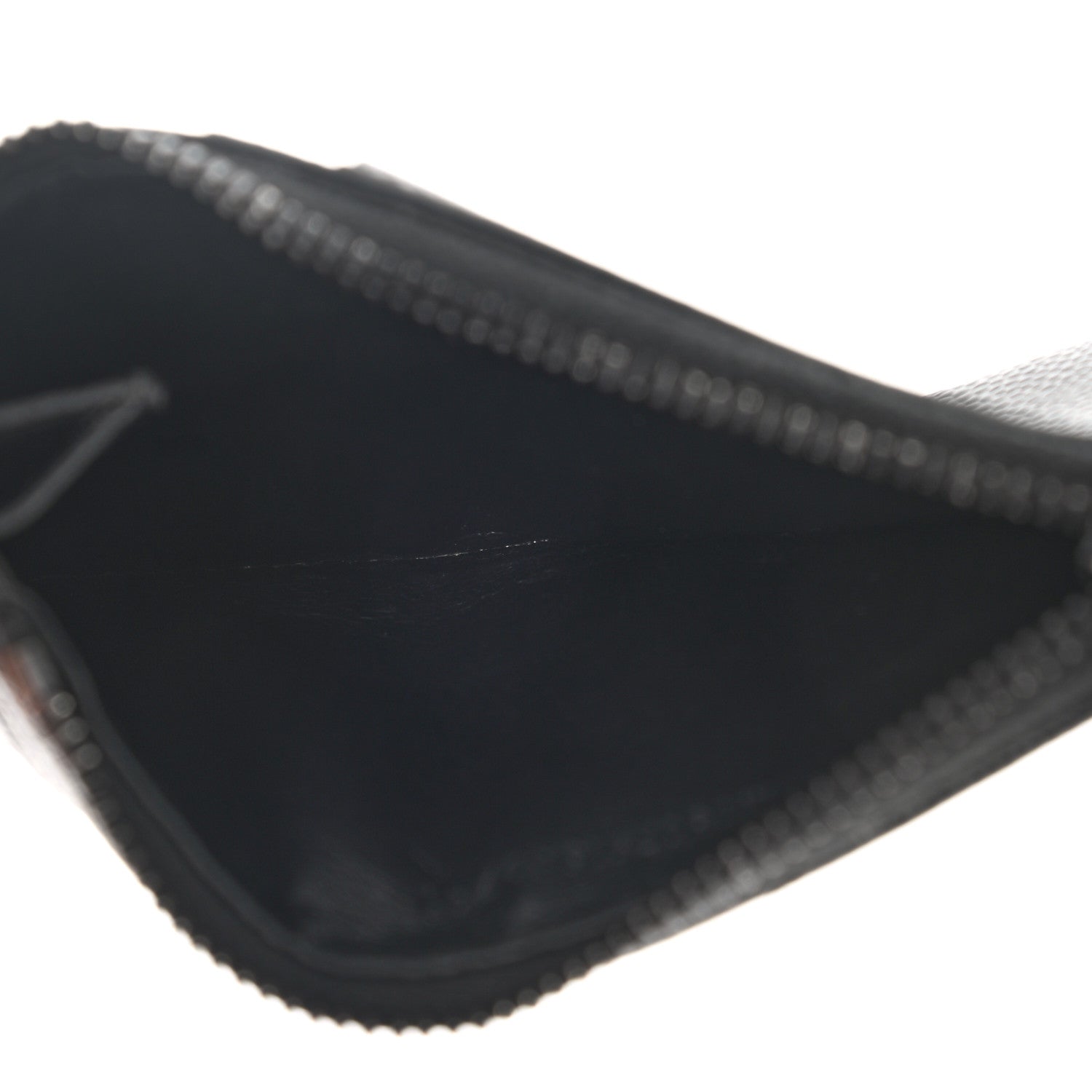 Saint Laurent Grain De Poudre Matelasse Chevron Monogram Fragments Zippered Card Case Black 5 of 8