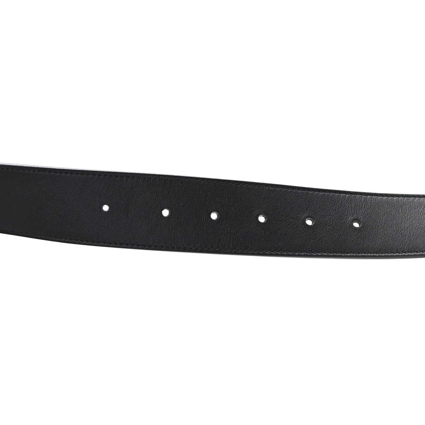 Moon Calfskin Pearl Double G 40mm Belt 85 34 Black Cream