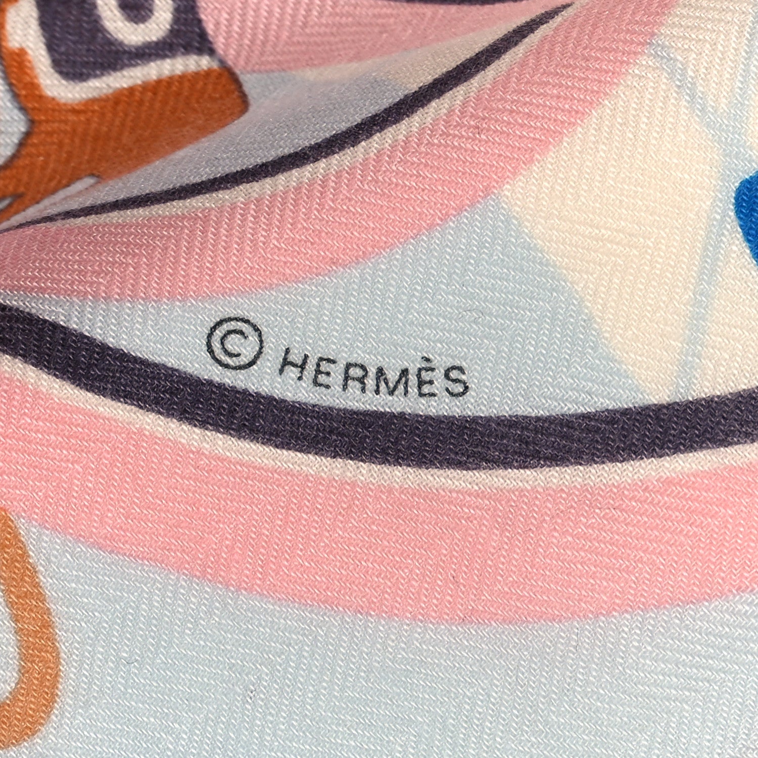Hermes Cashmere Silk Horse Club Shawl 140 Rose Saumon Bleu Ciel 2 of 5