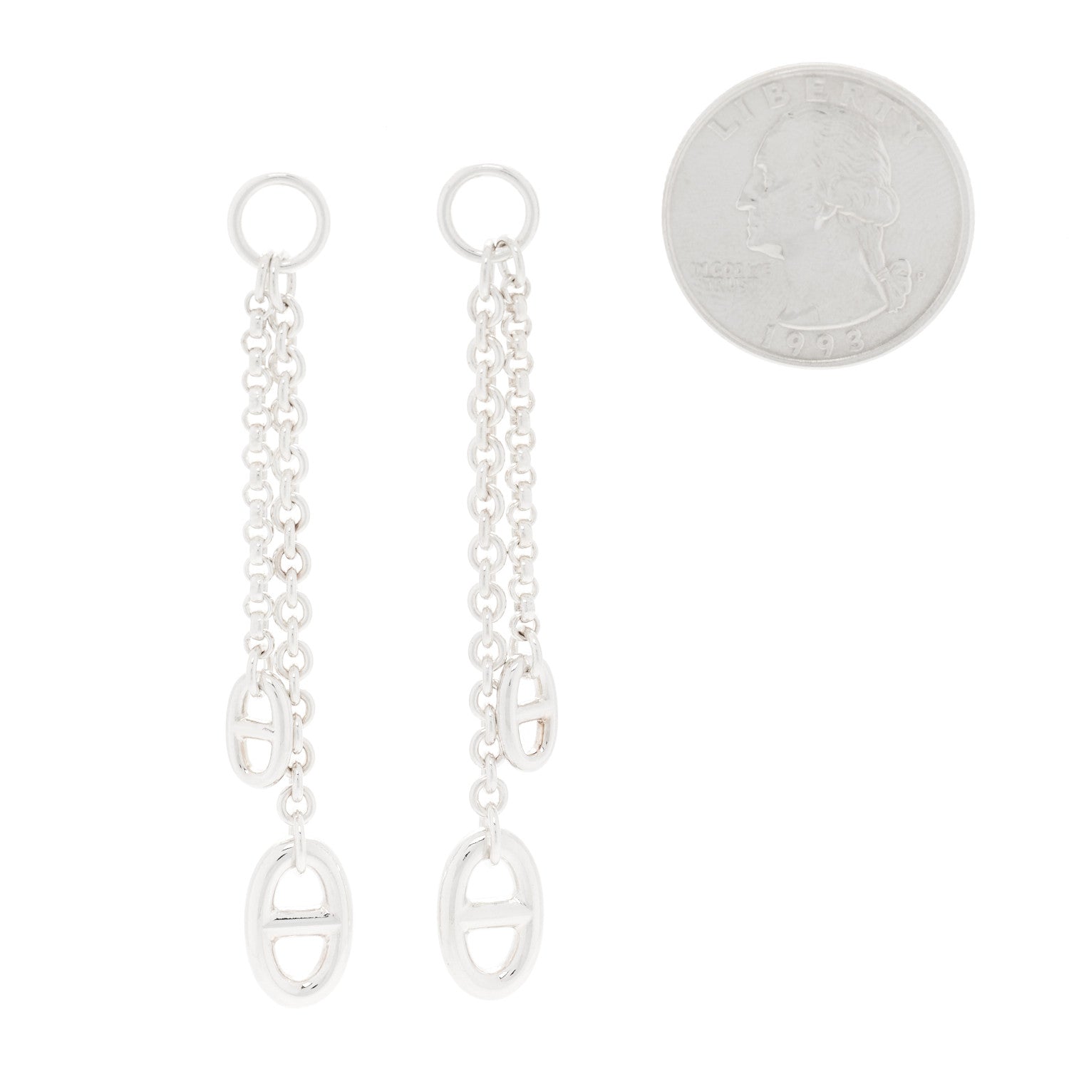 Hermes Sterling Silver PM Farandole Earrings 2 of 6