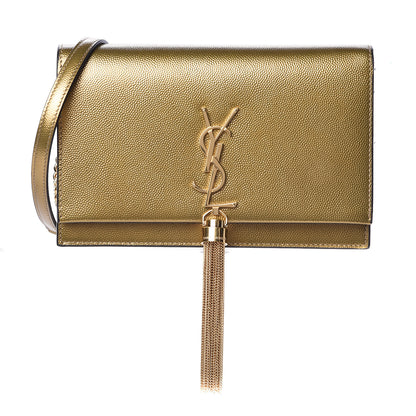Saint Laurent Grain De Poudre Kate Monogram Tassel Chain Wallet Brome 1 of 10