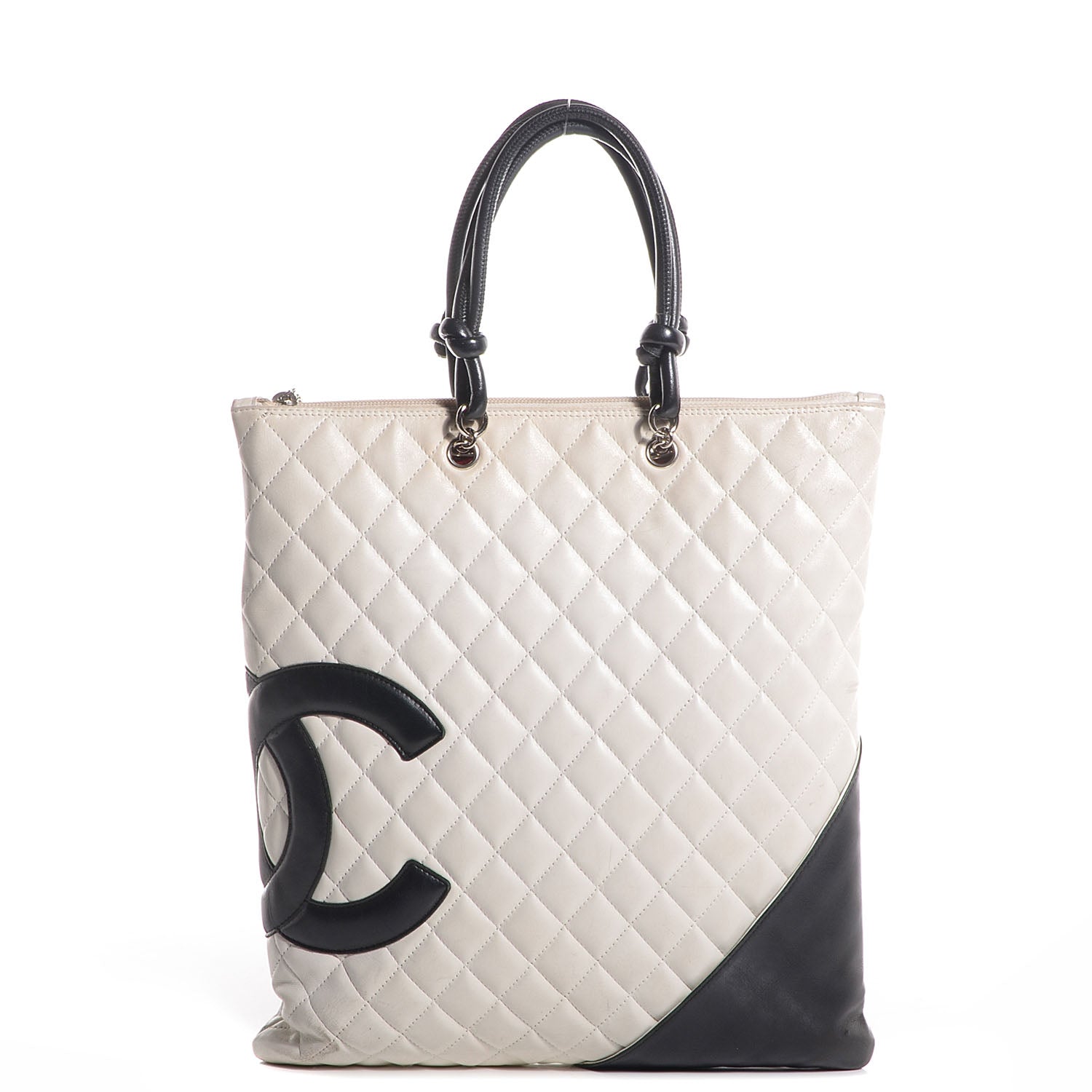 Chanel Calfskin Quilted Cambon Flat Tote White 1 of 7