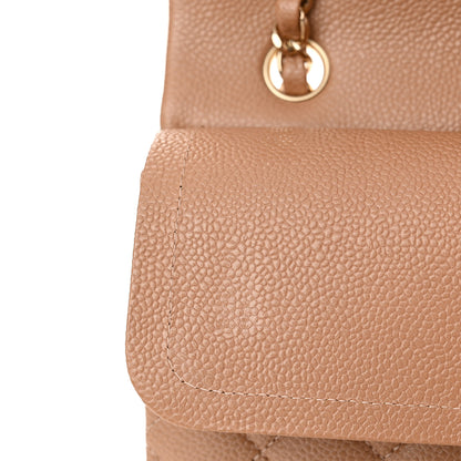 Chanel Iridescent Caviar Quilted Medium Double Flap Beige 13 of 13