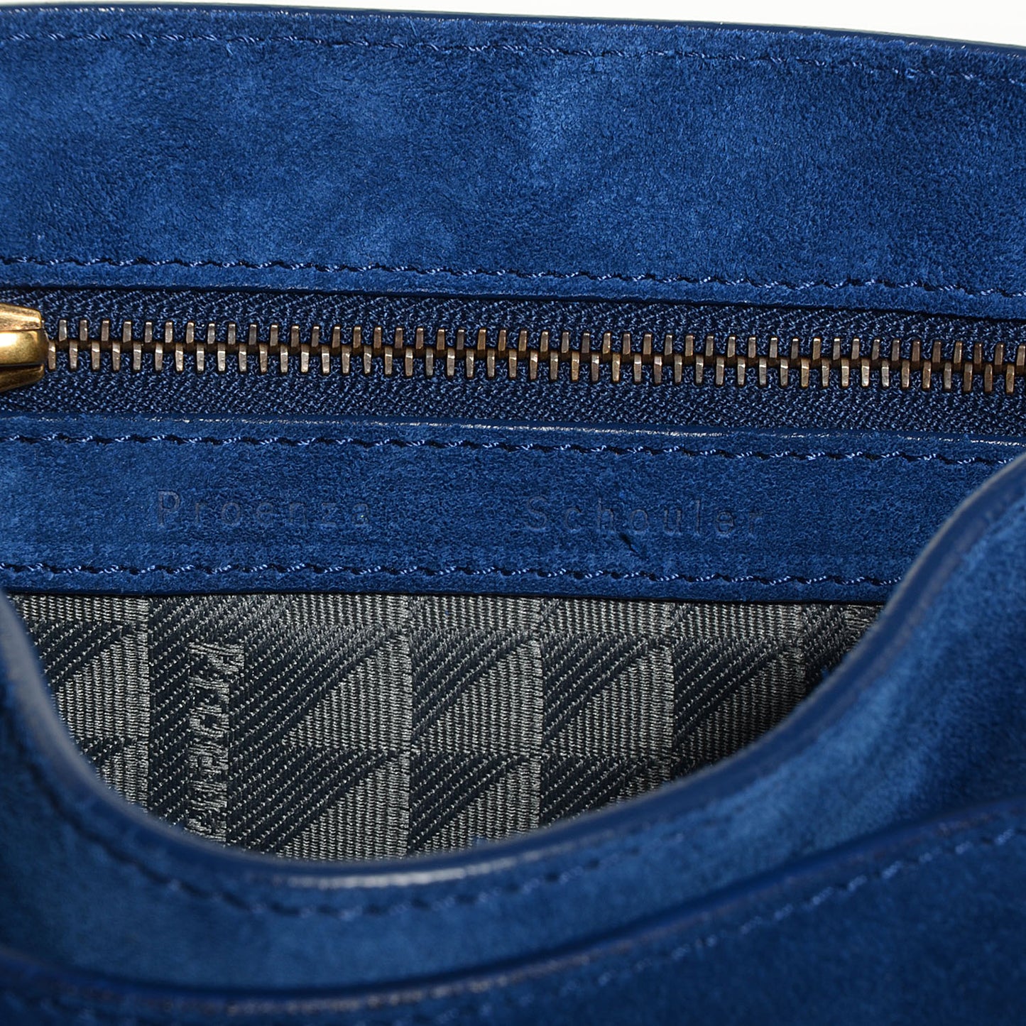 Suede Fringed PS1 Crossbody Pouch Cadet Blue