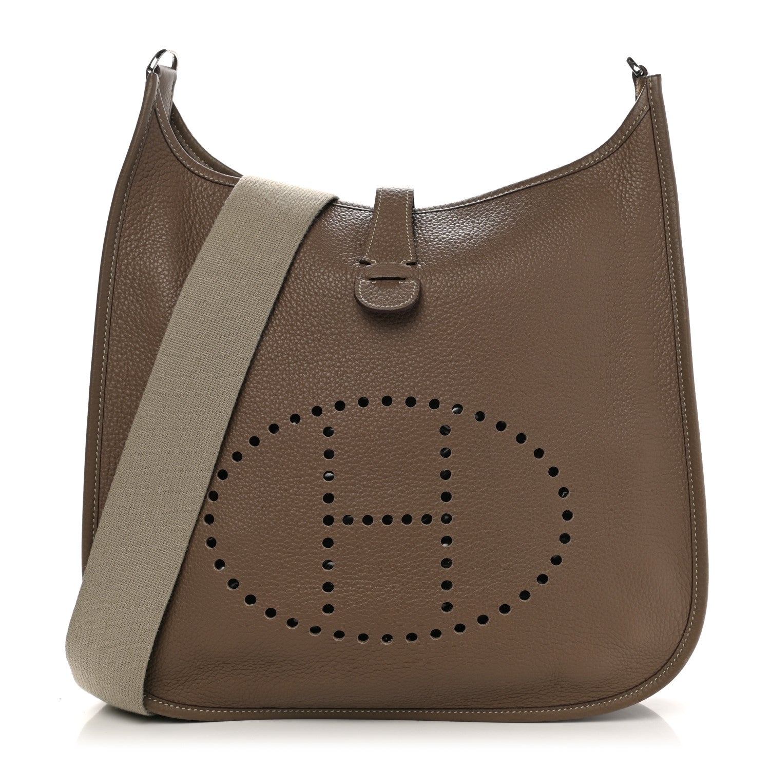 Hermes Taurillon Clemence Evelyne I GM Etoupe 1 of 9