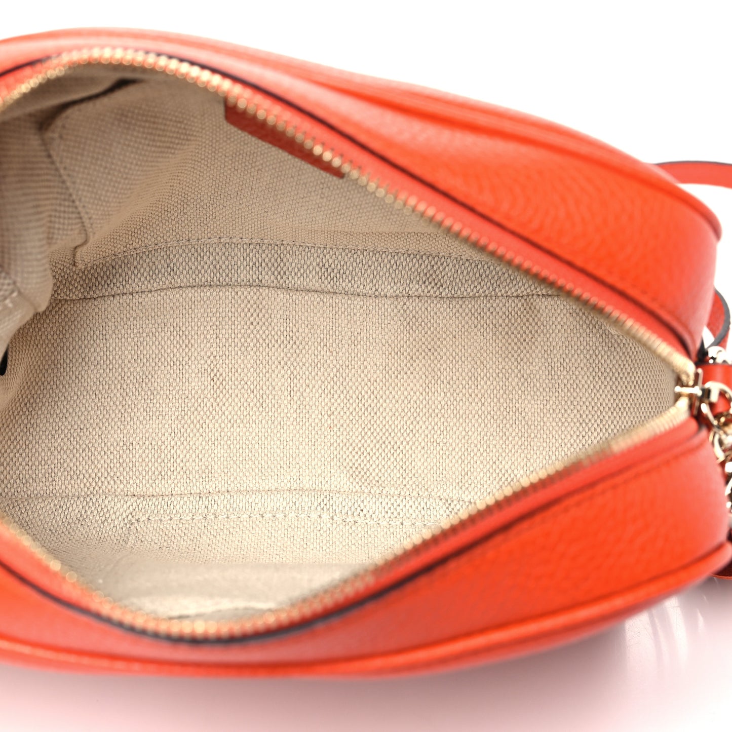 Pebbled Calfskin Small Soho Disco Bag Sun Orange