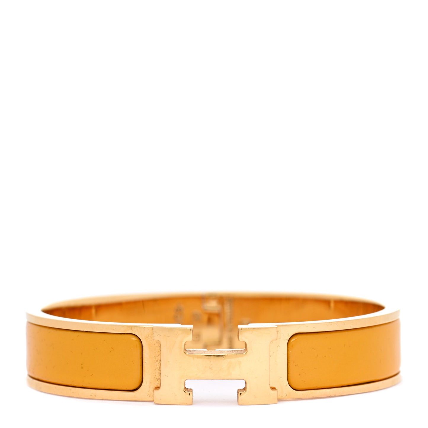 Enamel Narrow Clic Clac H Bracelet PM Jaune Madras