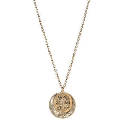 Chanel Medallion CC Crystal Chain Necklace Gold 1 of 5