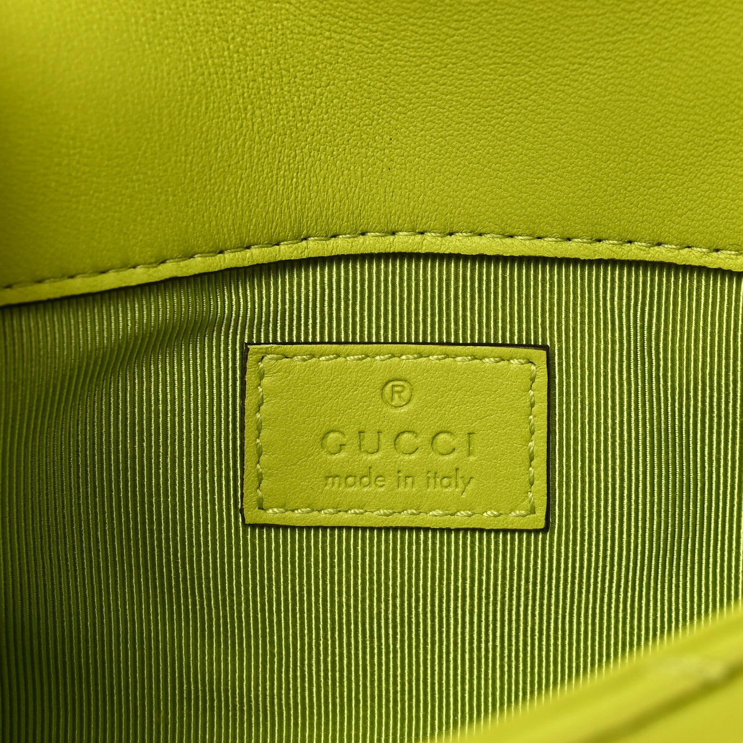 Gucci Lambskin Matelasse Mini GG Marmont Shoulder Bag Bright Green 6 of 11