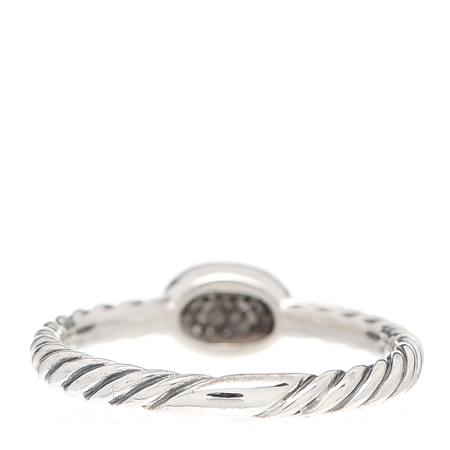Sterling Silver Diamond Pave Cable Classics Oval Ring 54 7