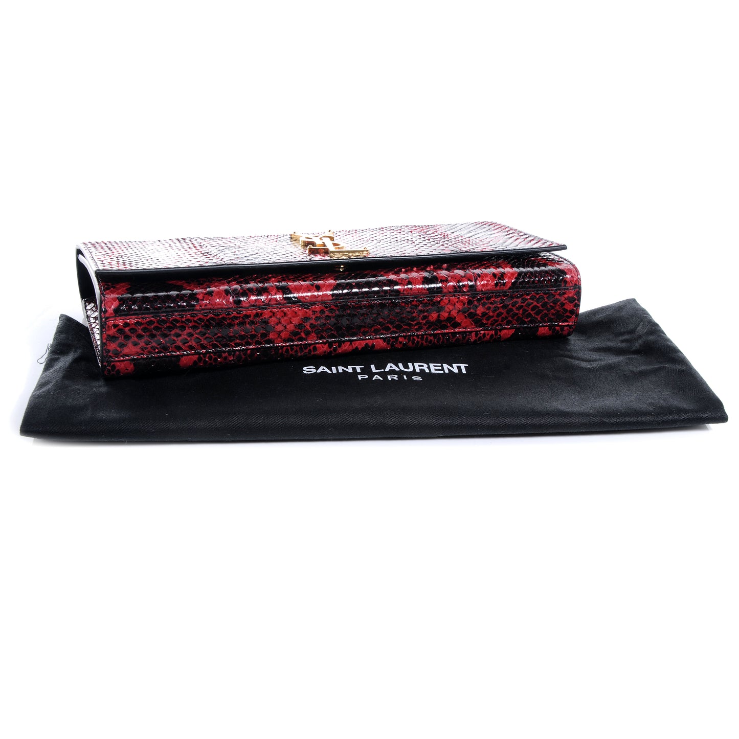Snakeskin Cassandre Clutch Red