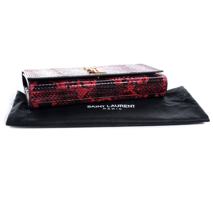 Saint Laurent Snakeskin Cassandre Clutch Red 4 of 8