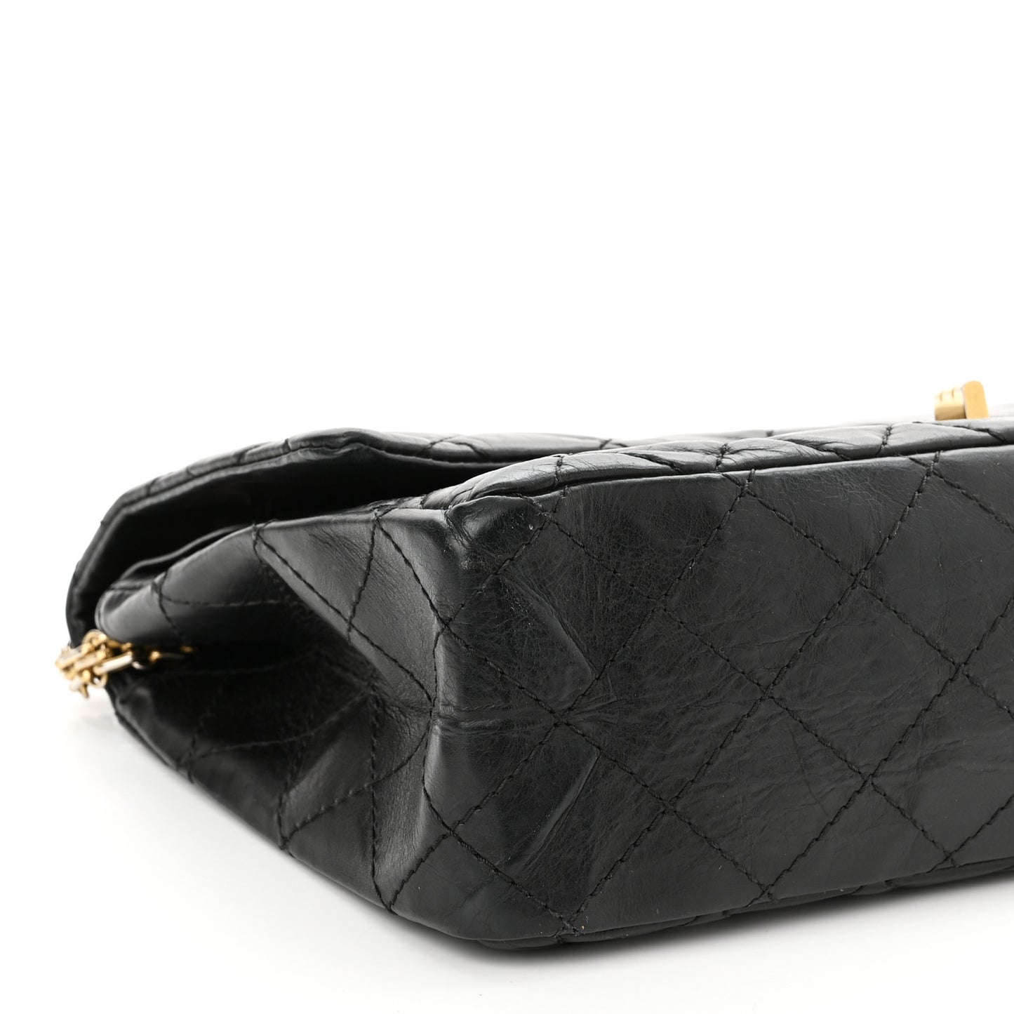 Aged Calfskin Quilted 2.55 Reissue 226 Flap Black