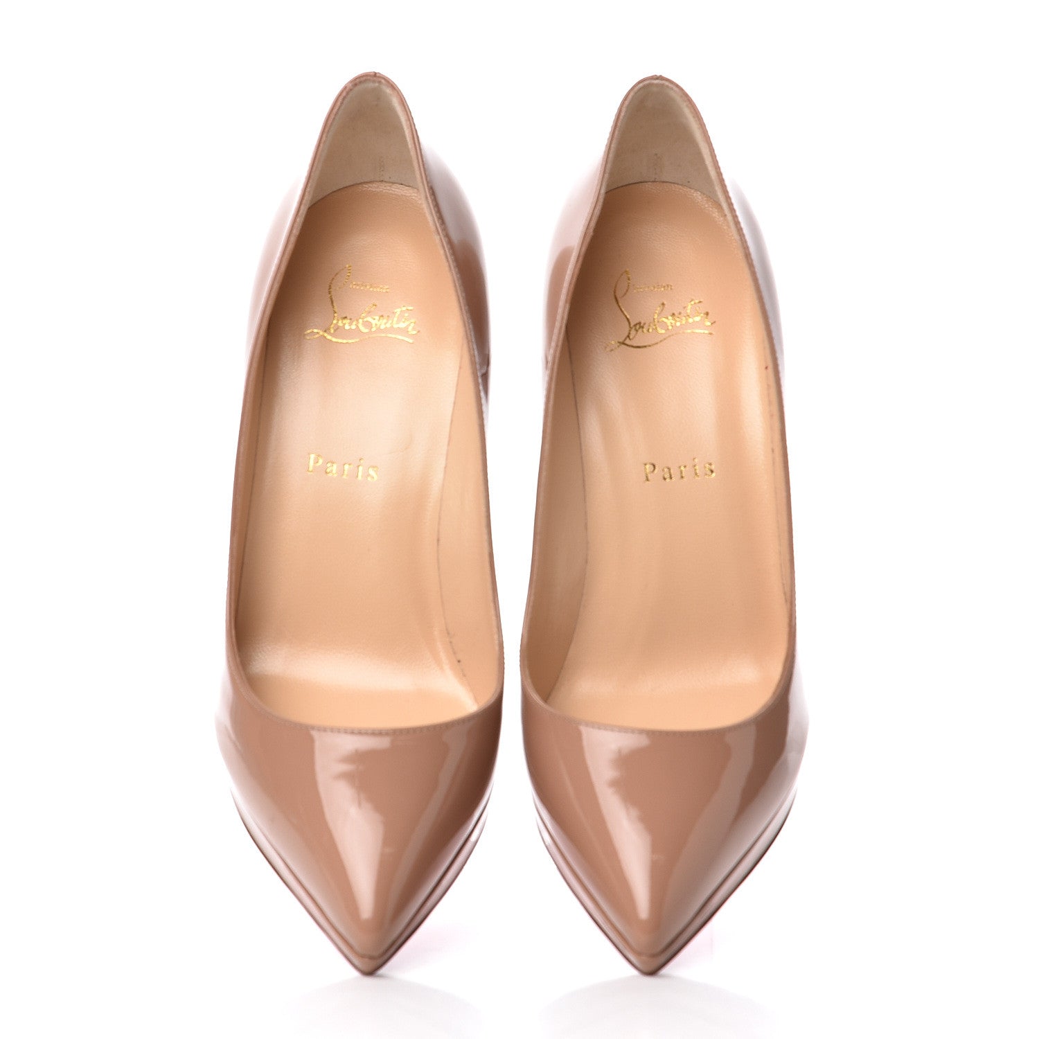 Christian Louboutin Patent Pigalle Plato 100 Pumps 38 Nude 5 of 10