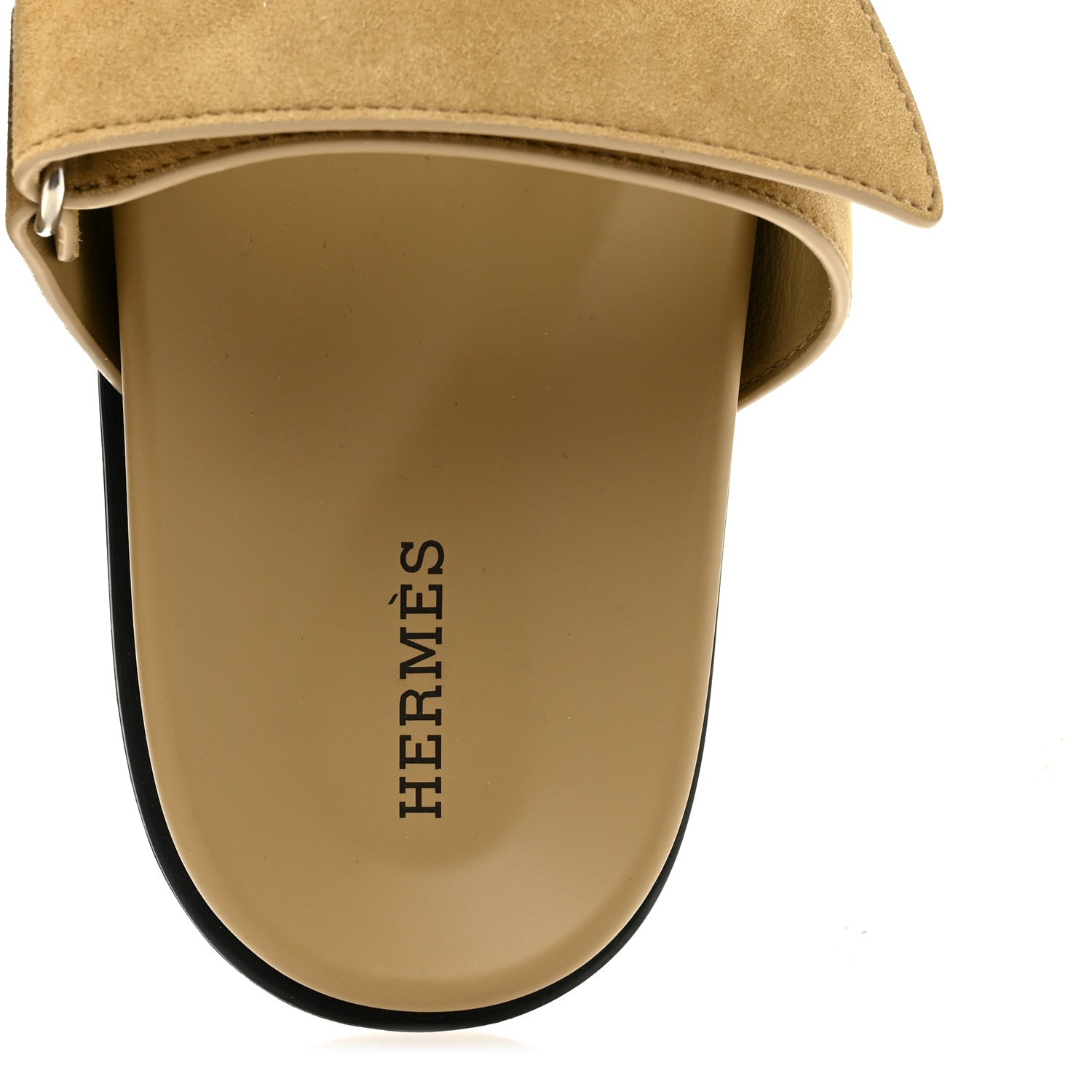 Hermes Suede Goatskin Womens Chypre Sandals 37.5 Beige Lin 7 of 10