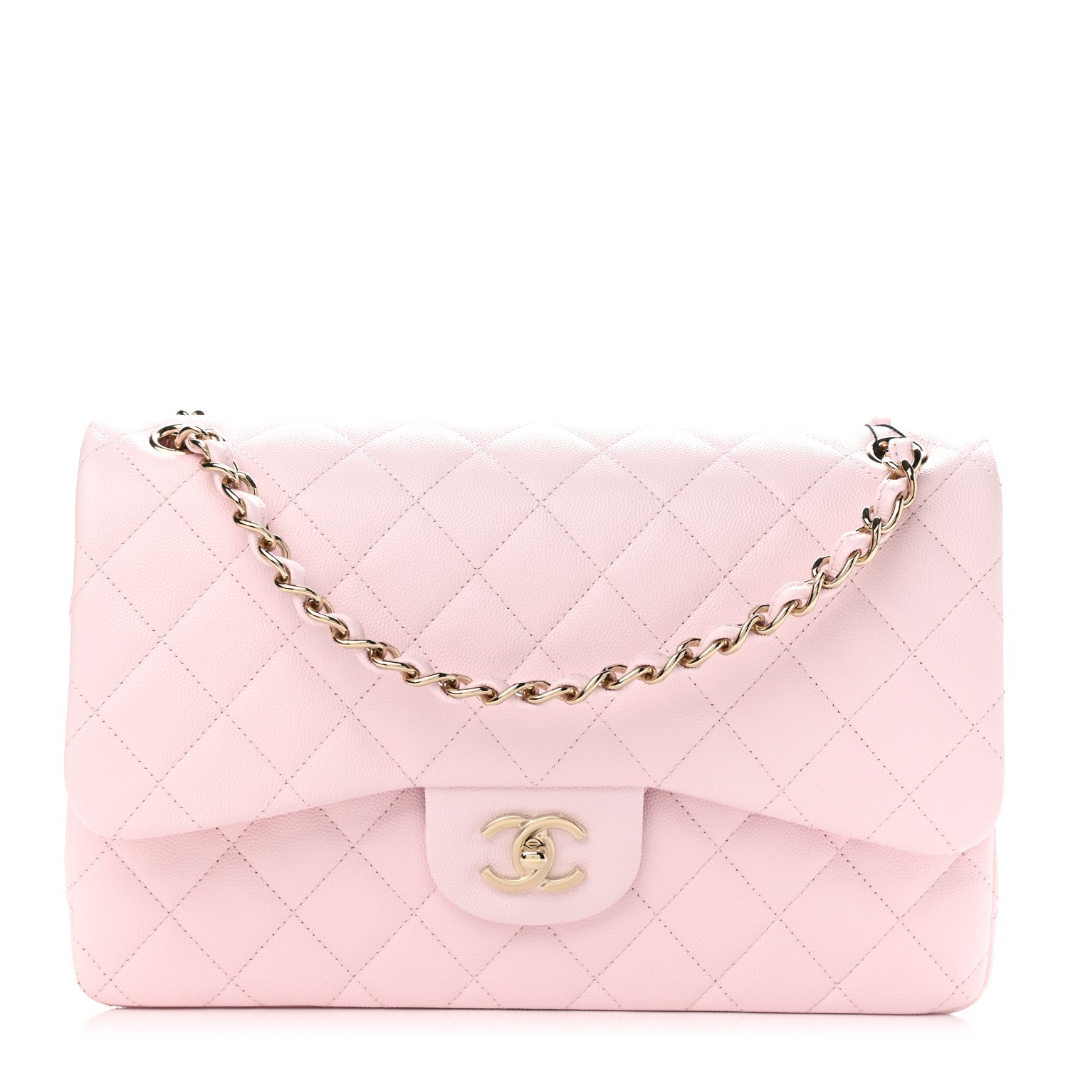 Chanel Caviar Quilted Jumbo Double Flap Light Pink 1 of 10