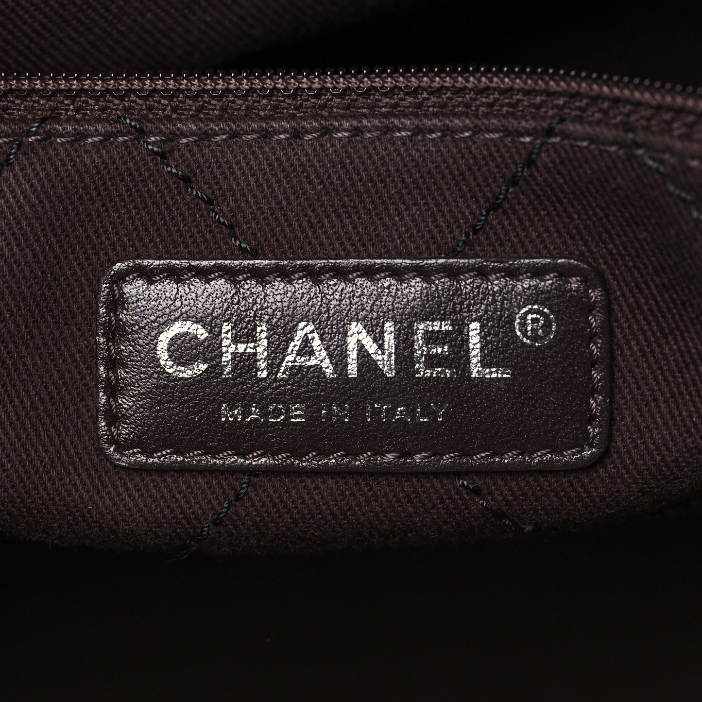 Grained Calfskin Quilted Small Daily Shopping Tote Black