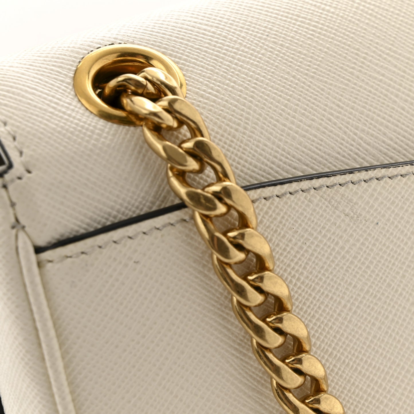 Saffiano Flap Shoulder Bag Talco