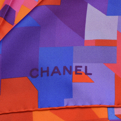 Chanel Silk Geometric Square Scarf Multicolor 3 of 5