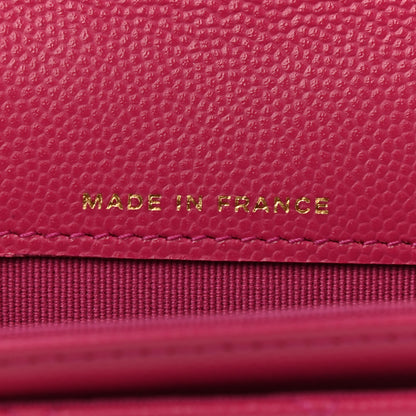 Chanel Caviar Quilted Flap Card Holder Wallet Fuchsia 7 of 9