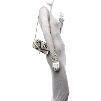 Jimmy Choo Calfskin Snakeskin Embossed Elish Chain Clutch Multicolor 2 of 9