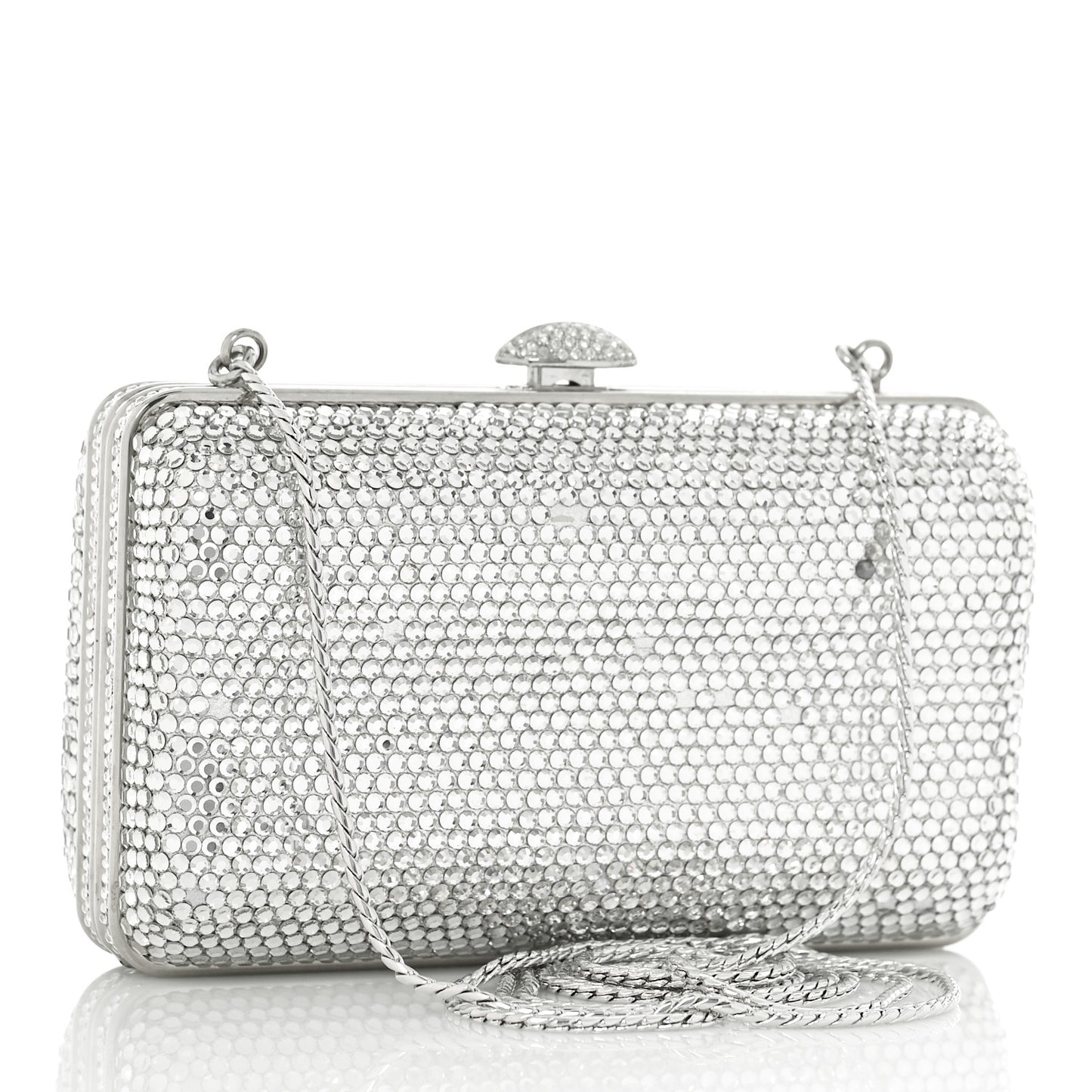 Swarovski Crystal Minaudiere Clutch Silver