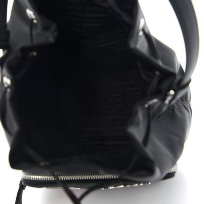 Prada Tessuto Nylon Saffiano Smalto Mini Bucket Crossbody Bag Black 5 of 9