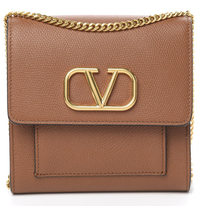 Valentino Garavani Grainy Calfskin VLogo Crossbody Bag Saddle Brown 6 of 8