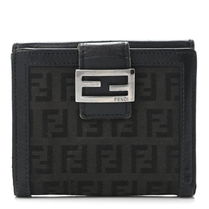 Fendi Zucchino Compact Wallet Black 1 of 4